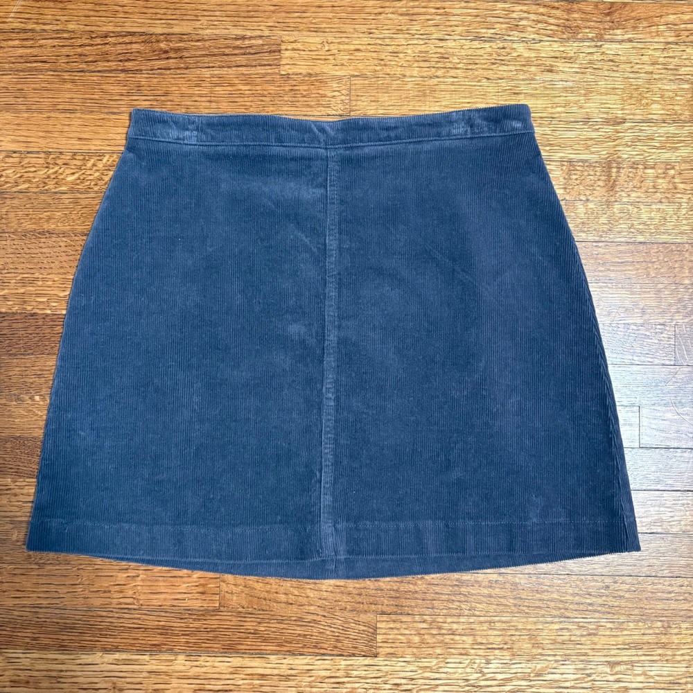 Forever 21 Corduroy Mini‎ Skirt Women's Large Gray High Waist Retro 90s Style